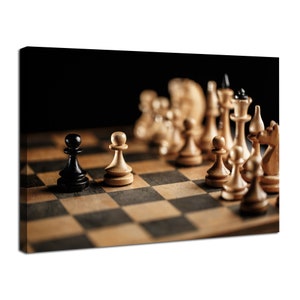 Chess Canvas Wall Art Game Room Decor Chess Game Wall Decor Minimalist Chess Pieces Artwork Living Room Bedroom Decor