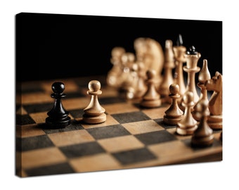Chess Canvas Wall Art Game Room Decor Chess Game Wall Decor Minimalist Chess Pieces Artwork Living Room Bedroom Decor