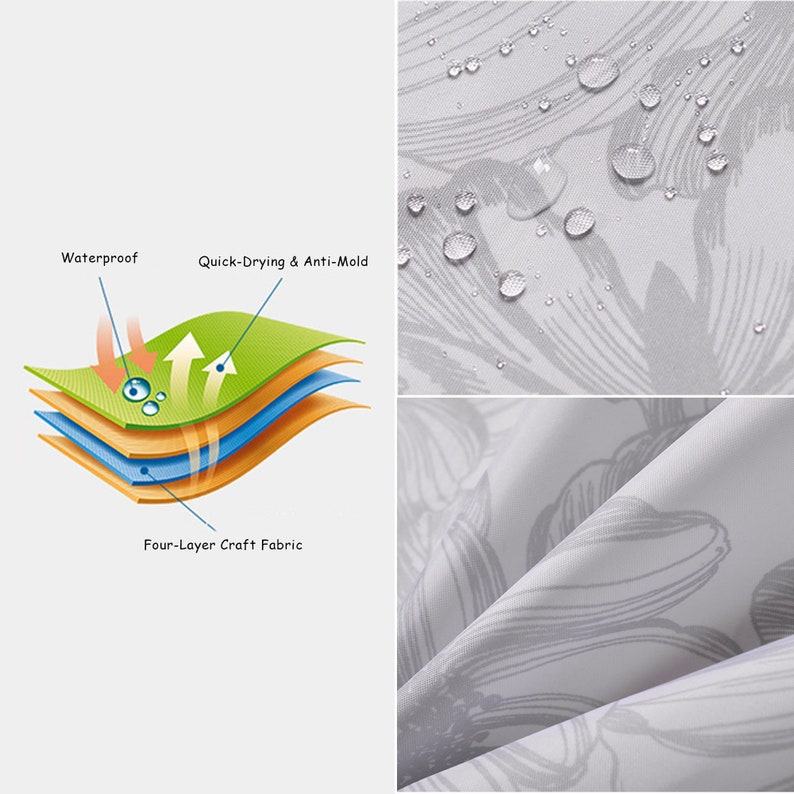 Blue Butterfly Shower Curtain for Bathroom, Elegant Butterflies Shower