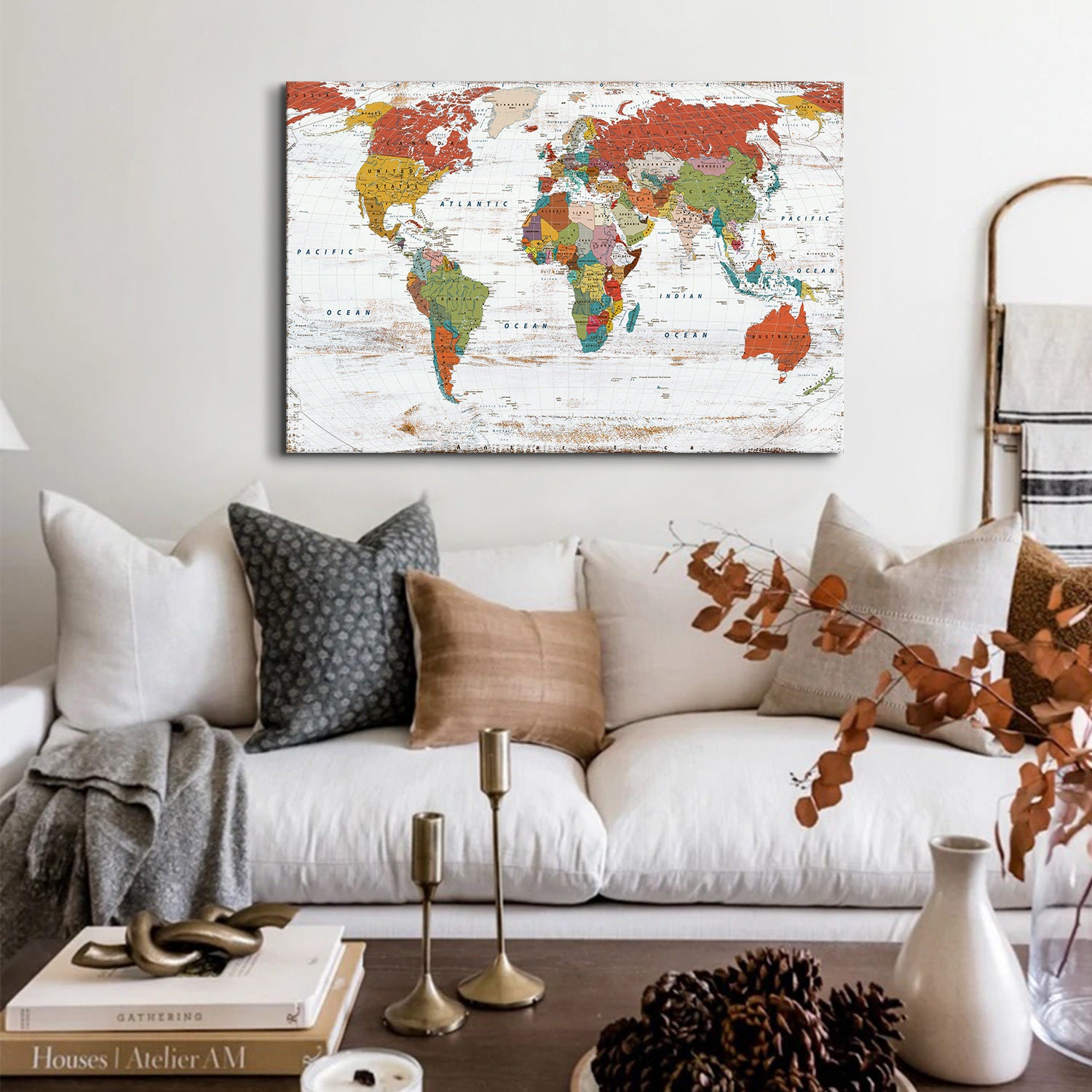 Large World Map Wall Art Office - Il Fullxfull.4298493505 9j9t