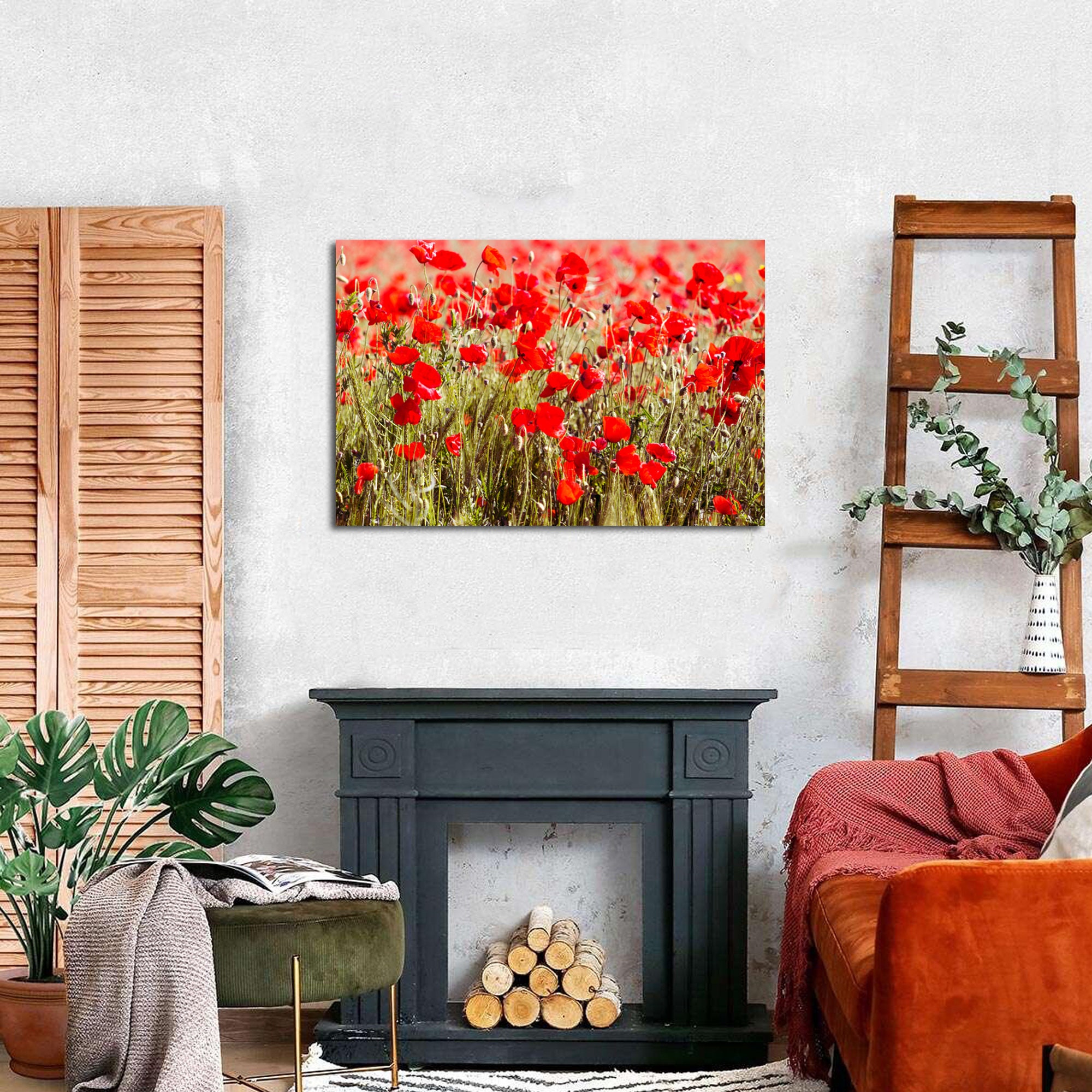 Red Poppies Flower Canvas Wall Art Poppy Flowers Field Prints - Etsy