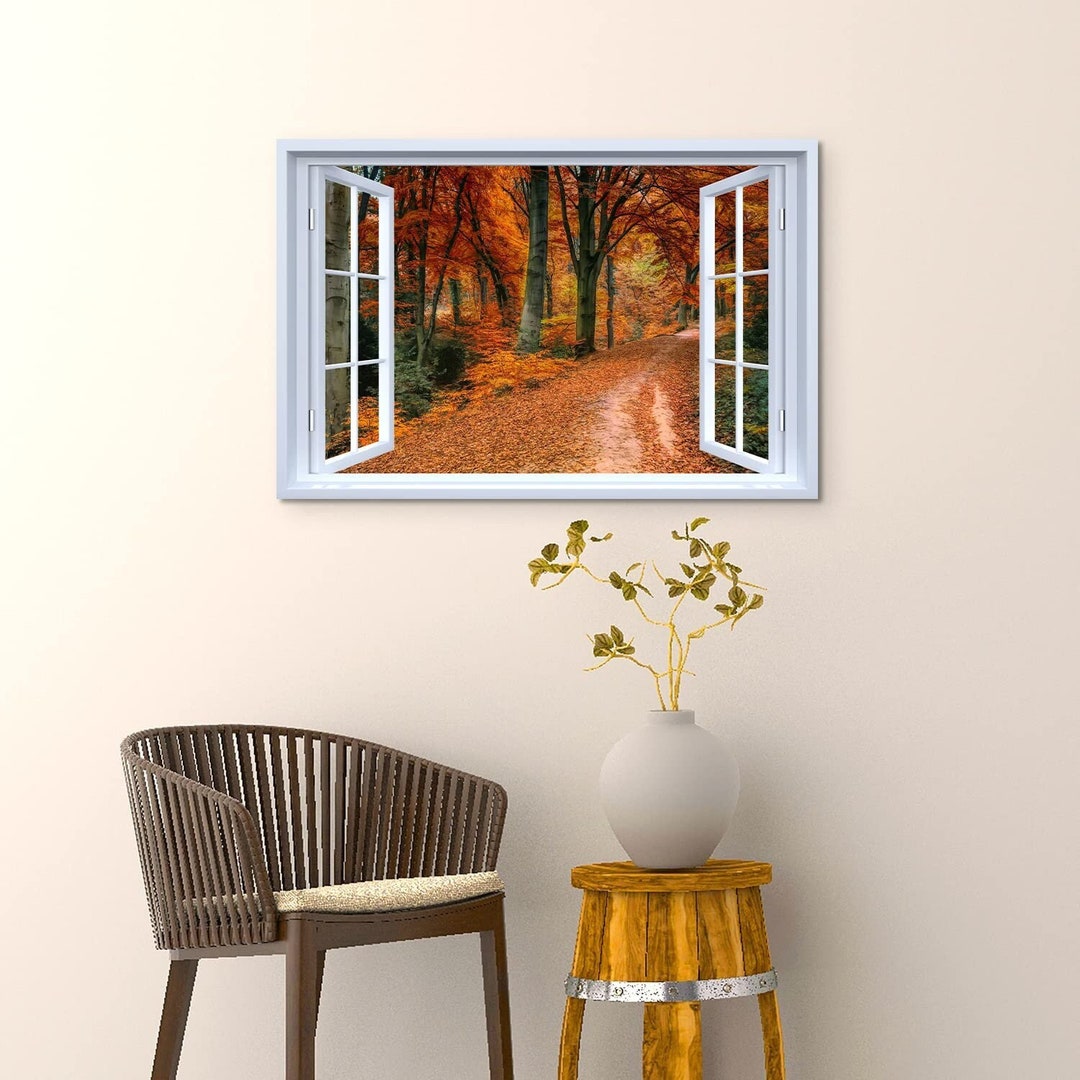 Autumn Forest Canvas Wall Art Maple Landscape Canvas Prints Painting ...