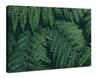 Green Fern Leaves Canvas Wall Art Tropical Leaves Wall Decor Abstract Botanical Prints Pictures Green Plant Leaf Poster Modern Artwork