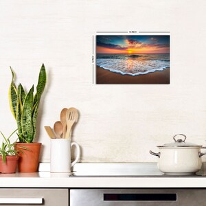 Sunset Beach Canvas Wall Art Ocean Waves Landscape Wall Decor Hawaii ...