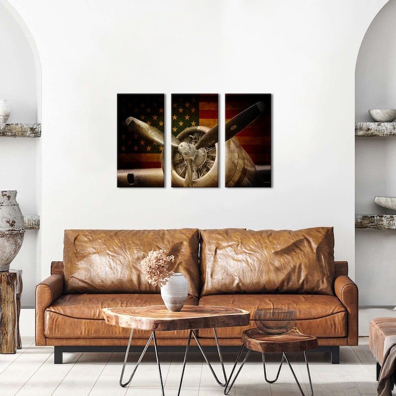 Vintage Airplane Wall Art Aviation Wall Decor Airplane Etsy