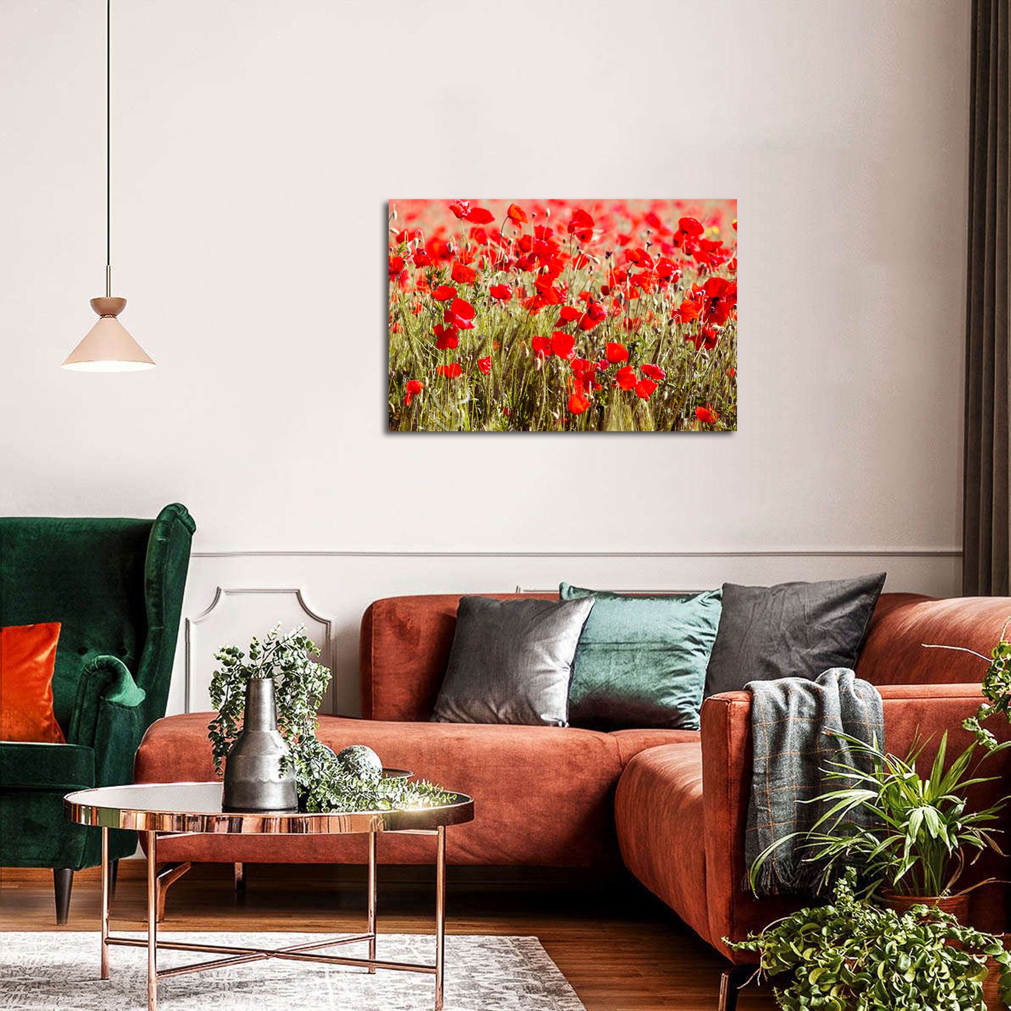 Red Poppies Flower Canvas Wall Art Poppy Flowers Field Prints Pictures ...