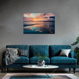 Ocean Beach Canvas Wall Art Sunset Beach Wall Decor Tropical Ocean ...