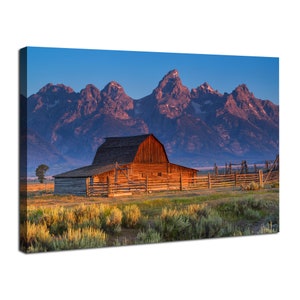 Barn Canvas Wall Art Grand Teton National Park Prints Moulton Barn Pictures Country Farmhouse Old Barn Landscape Wall Decor