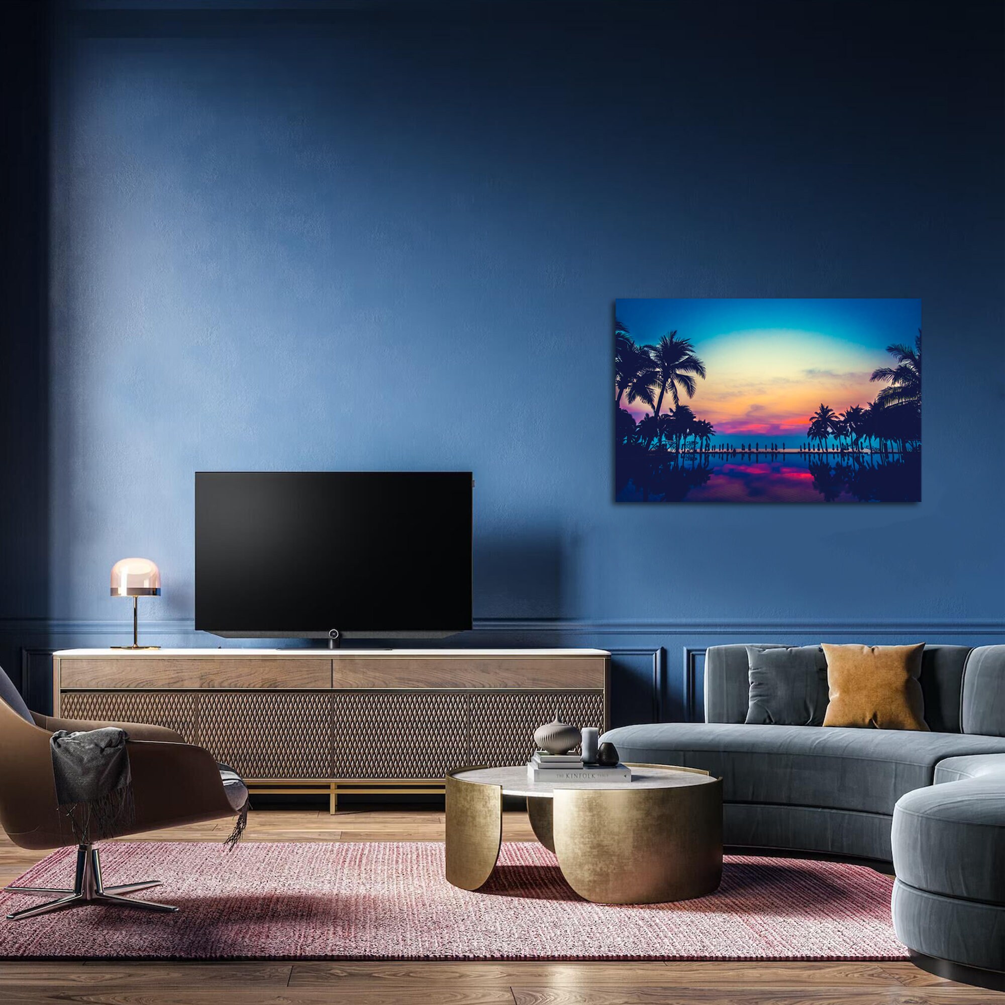 Beach Canvas Wall Art Sunset Palm Tree Poster Tropical Beach Photos ...
