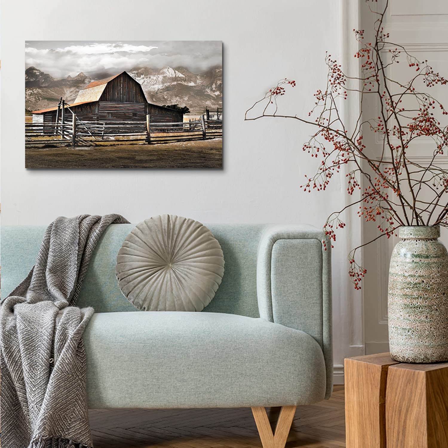 Barn Canvas Wall Art Barn Pictures Wall Decor Grand Teton Etsy
