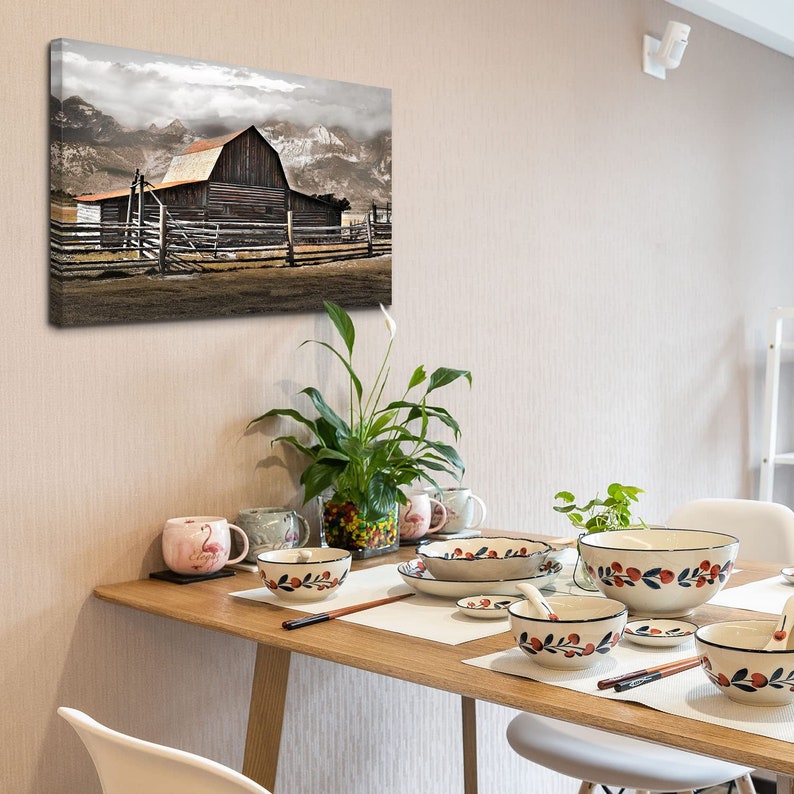 Barn Canvas Wall Art Barn Pictures Wall Decor Grand Teton Etsy