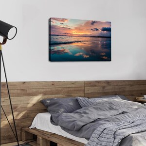 Ocean Beach Canvas Wall Art Sunset Beach Wall Decor Tropical Ocean ...