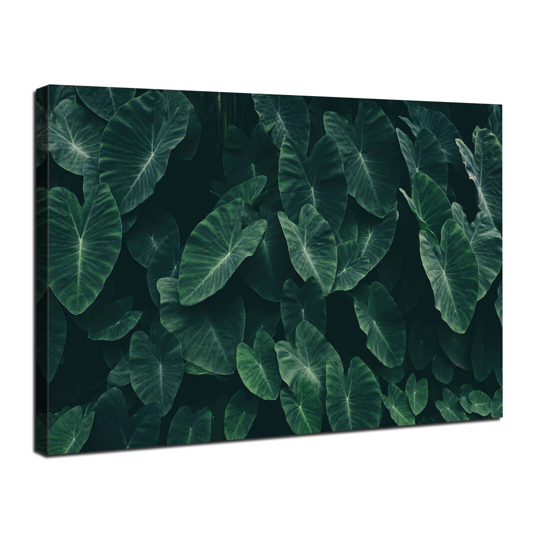 Tropical Green Leaves Canvas Wall Art Abstract Botanical Decor Tropical ...