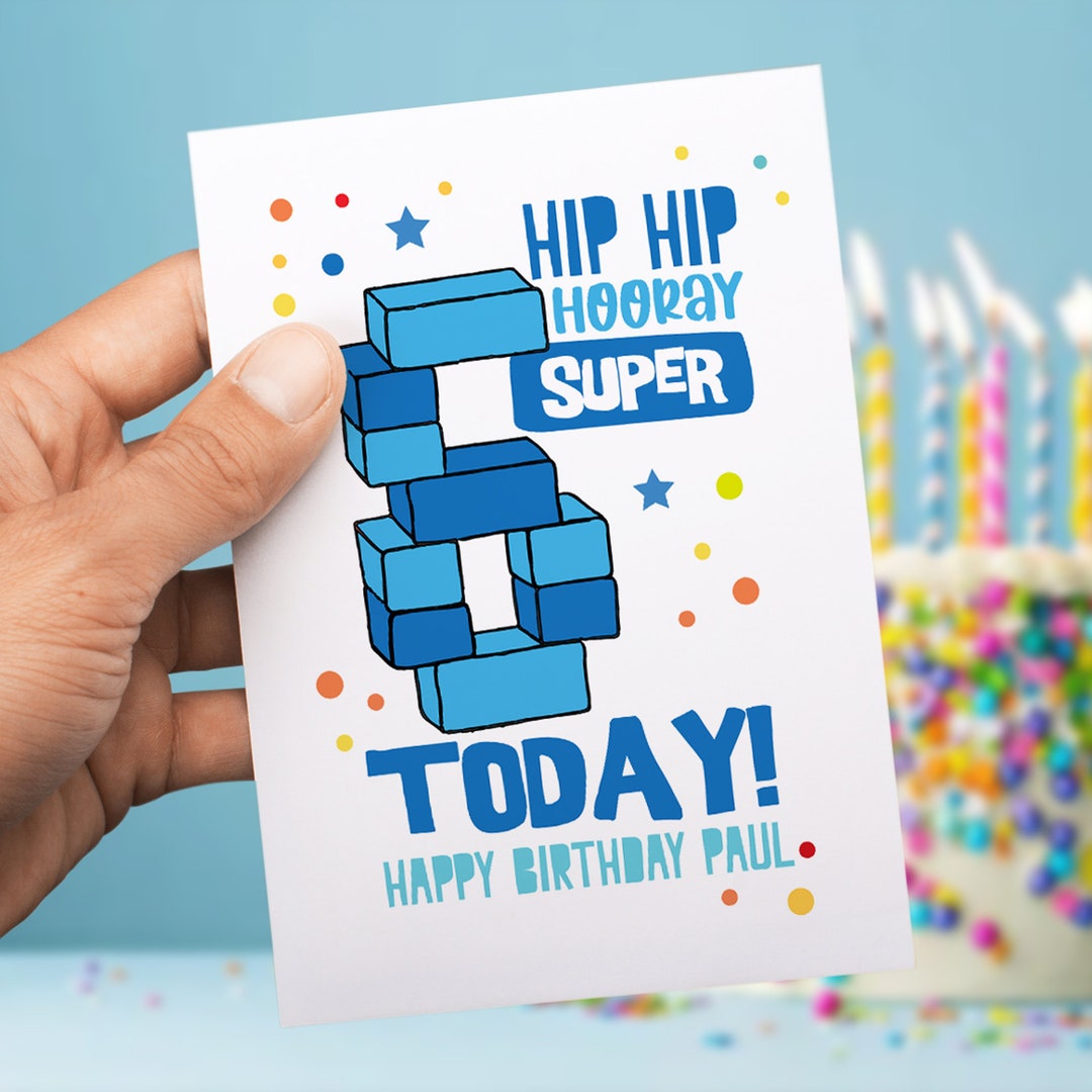 6th Birthday Card | Six Today - Etsy UK