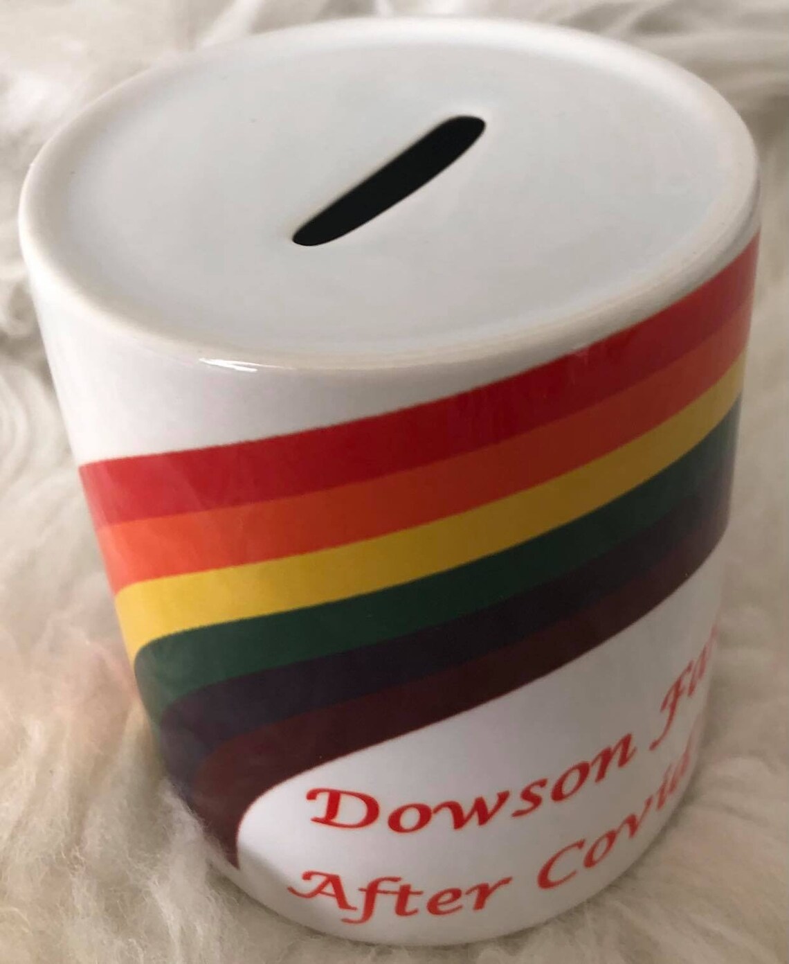 Ceramic personalised Rainbow Money Box with any name/wording Etsy