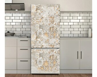 Fridge Wrap Refrigerator Vinyl Mural Removable Sticker Peel and Stick Side by Side French Door - SKU 1.12