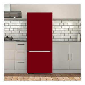 Fridge Wrap Refrigerator Vinyl Mural Removable Sticker Peel and Stick Side by Side French Door - Color Burgundy 312