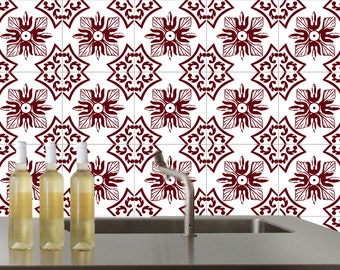 Tile Stickers Kitchen Bathroom Floor Backsplash Fireplace Shower Waterproof Peel & Stick - V10N
