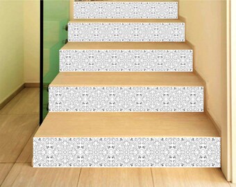 Stair Riser Decals Peel and Stick Removable Strip Self Adhesive Stair Wrap Easy to Trim / SKU se04 / length 42"/106cm / Price per strip