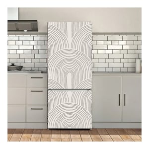 Kühlschrank Wrap Kühlschrank Vinyl Wandbild Abnehmbarer Aufkleber Schälen und Aufkleben Side by Side Französisch Tür - SKU 676