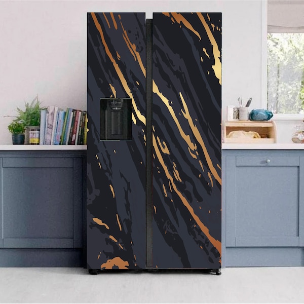 Fridge Wrap Refrigerator Vinyl Mural Removable Sticker Peel and Stick Side by Side French Door - SKU 1103