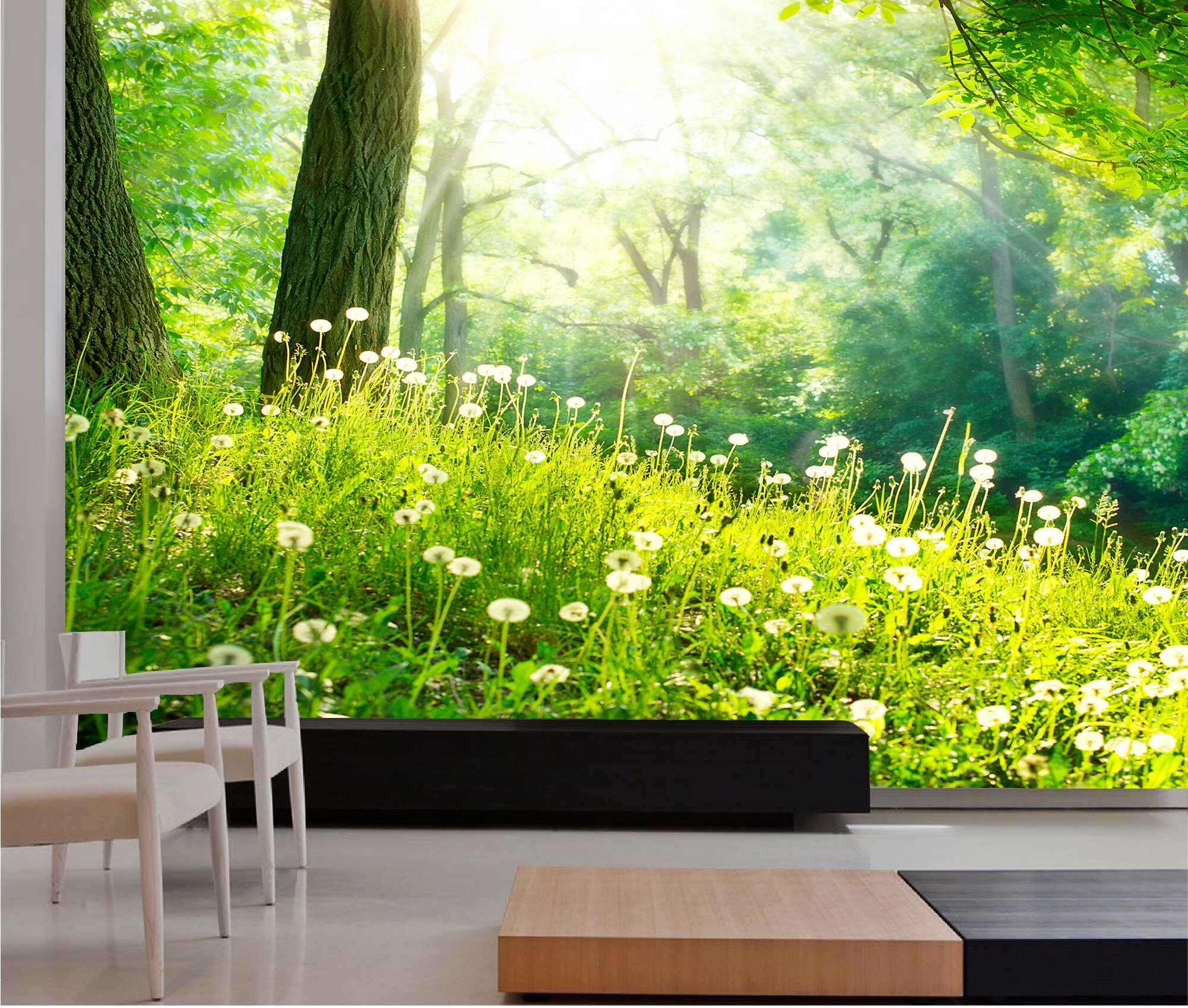 Forest wall mural Removable wall mural Forest wallpaper Etsy