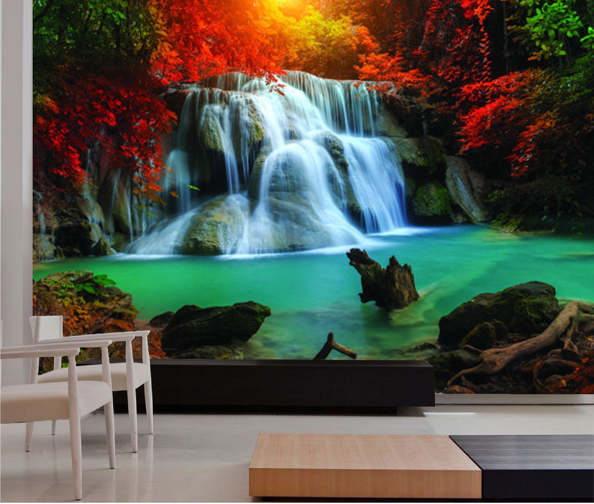 Forest wall mural Removable wall mural Forest wallpaper | Etsy