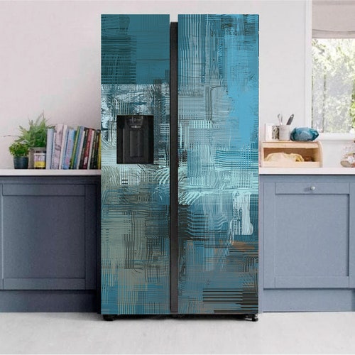 Abstract Fridge Wrap Refrigerator Decals Wallpaper Fridge Door Etsy