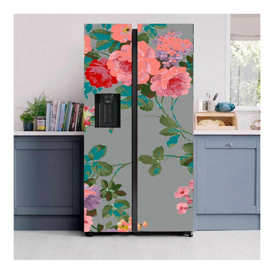 Fridge Wrap Vinyl Mural Removable Sticker Peel and Stick Side by Side ...