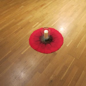 Felt blanket, poppy, altar cloth, blossom, centerpiece, table decoration, wall decoration, ritual blanket, accessories for group leaders, singing circle leaders, therapists image 6
