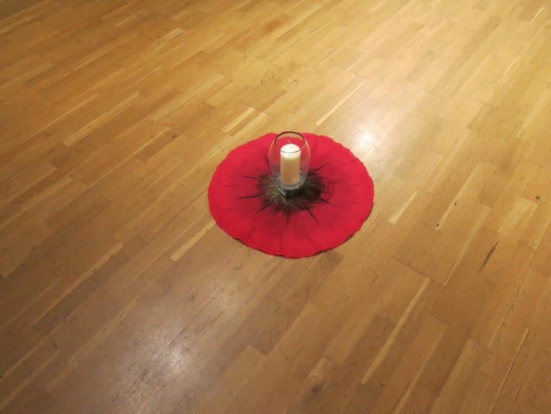 Felt blanket, poppy, altar cloth, blossom, centerpiece, table decoration, wall decoration, ritual blanket, accessories for group leaders, singing circle leaders, therapists image 6