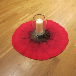 Felt blanket, poppy, altar cloth, blossom, centerpiece, table decoration, wall decoration, ritual blanket, accessories for group leaders, singing circle leaders, therapists image 7