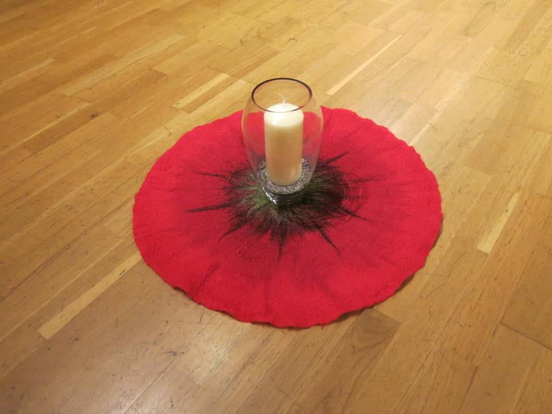 Felt blanket, poppy, altar cloth, blossom, centerpiece, table decoration, wall decoration, ritual blanket, accessories for group leaders, singing circle leaders, therapists image 7