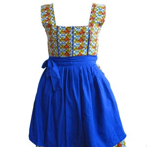 Women&#39;s African Bavarian knee-length Dirndl Dress / Oktoberfest traditional bavarian dress with kitenge, ankara, wax print