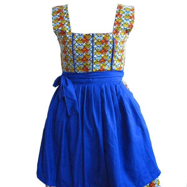 Robe bavaroise avec tissu africaine wax pour femmes// jupe traditional kitenge et ankara mode