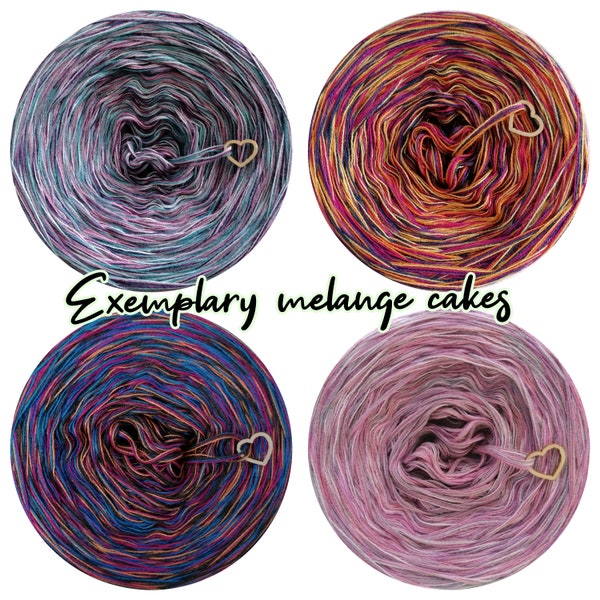 DIY Ombreccino melange yarn, 5 ply 50/50% cotton and acrylic yarn, melange yarn cake from Woollyccino