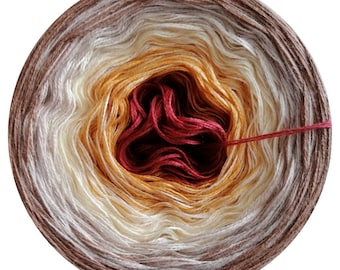 Ombreccino yarn, 3 or 4 ply 50/50% cotton and acrylic yarn, ombre, gradient cake from Woollyccino