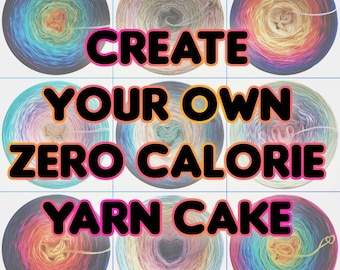DIY Ombreccino yarn - create your own cake, 3 or 4 ply 50/50% cotton and acrylic yarn, ombre, gradient cake from Woollyccino