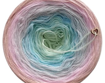 Ombreccino yarn, 3 or 4 ply 50/50% cotton and acrylic yarn, ombre, gradient cake from Woollyccino