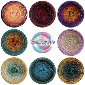 DIY Ombreccino swirl - create your own cake, 3 or 4 ply 50/50% cotton and acrylic yarn, ombre, gradient cake from Woollyccino