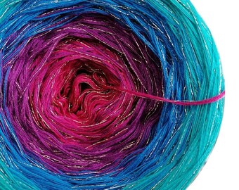 Ombreccino yarn, 3 or 4 ply 50/50% cotton and acrylic yarn, ombre, gradient cake from Woollyccino