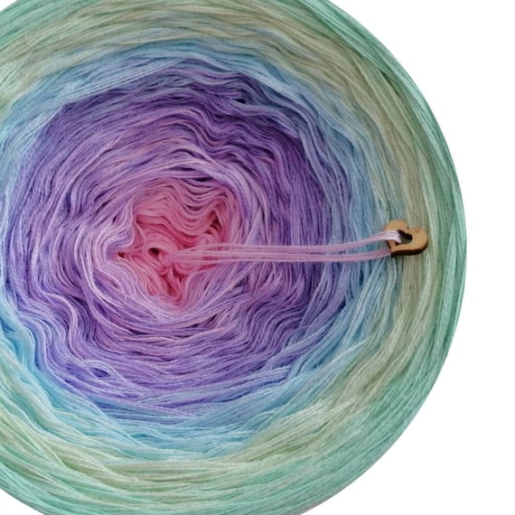 Ombreccino yarn, 3 or 4 ply 50/50% cotton and acrylic yarn, ombre, gradient cake from Woollyccino