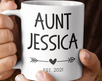 Tante Est 2021 Becher, Tante Geschenk, Neue Tante Tasse, Tante Est 2022 Tasse, Tante zum Bechern, Schwangerschaft Ankündigung, Tante Est Tasse, Neue Tante Geschenk