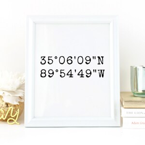 Personalized Coordinates Poster, Coordinates Sign, GPS Coordinates, Home Coordinates Sign, Custom Coordinates Poster with Latitude Longitude