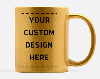 Taza de oro personalizada, taza de plata, taza de café personalizada, taza de café de oro, taza de plata, taza personalizable, taza de fotos, tazas personalizadas