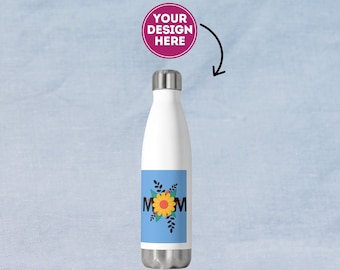 Botella de agua personalizada, botella de agua personalizada, botella de agua motivacional, botella de agua aislada personalizada, botella de agua de acero inoxidable