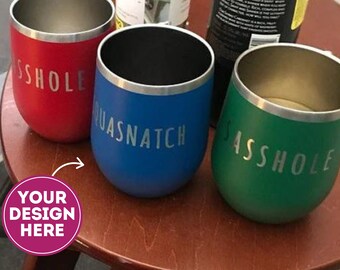 Personalized Wine Tumbler, Stainless Steel Wine Tumbler, Custom Wine Glasses, Wine Tumbler, Wine Glass, Stemless Wine Glass, Custom Tumblers