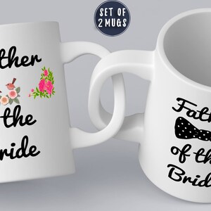 Mother of Bride Mug, Father of Bride Mug Set, Mother of Bride Gift, Bridal Party Gift, Wedding Mugs, Father of Bride Gift, Mother Bride Mug