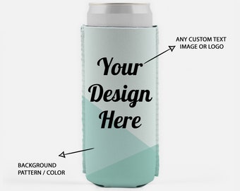 Personalized Slim Can Cooler, Custom Slim Can Cooler, Skinny Can Cooler, Skinny Can Coolers, Monogram, Neoprene Can Coolers, Custom Coolie