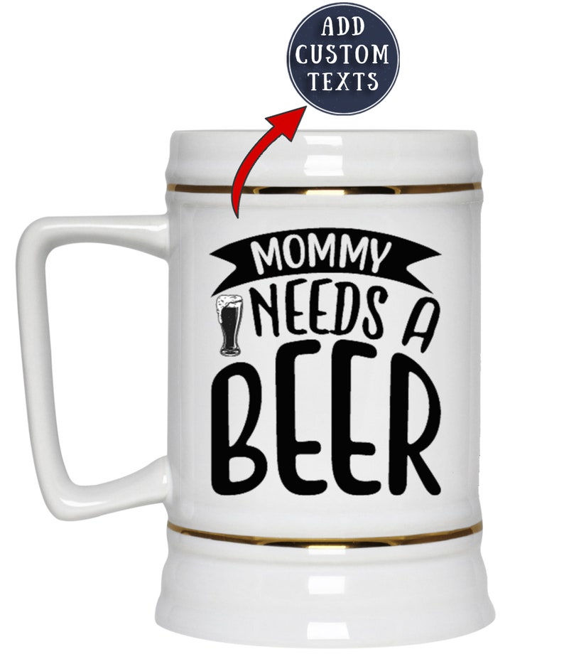 Custom Beer Stein, Ceramic Beer Steins, Personalized Beer Stein, Custom Photo Beer Stein, Photo Design Or Logo Printed On A Beer Stein image 2